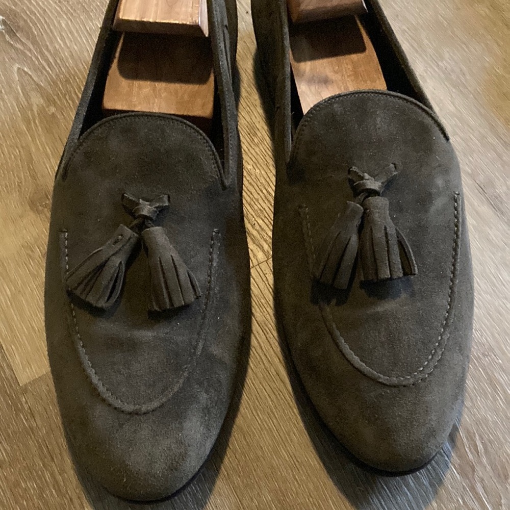 Salvatore Ferragamo Brown Suede Tassel Loafers